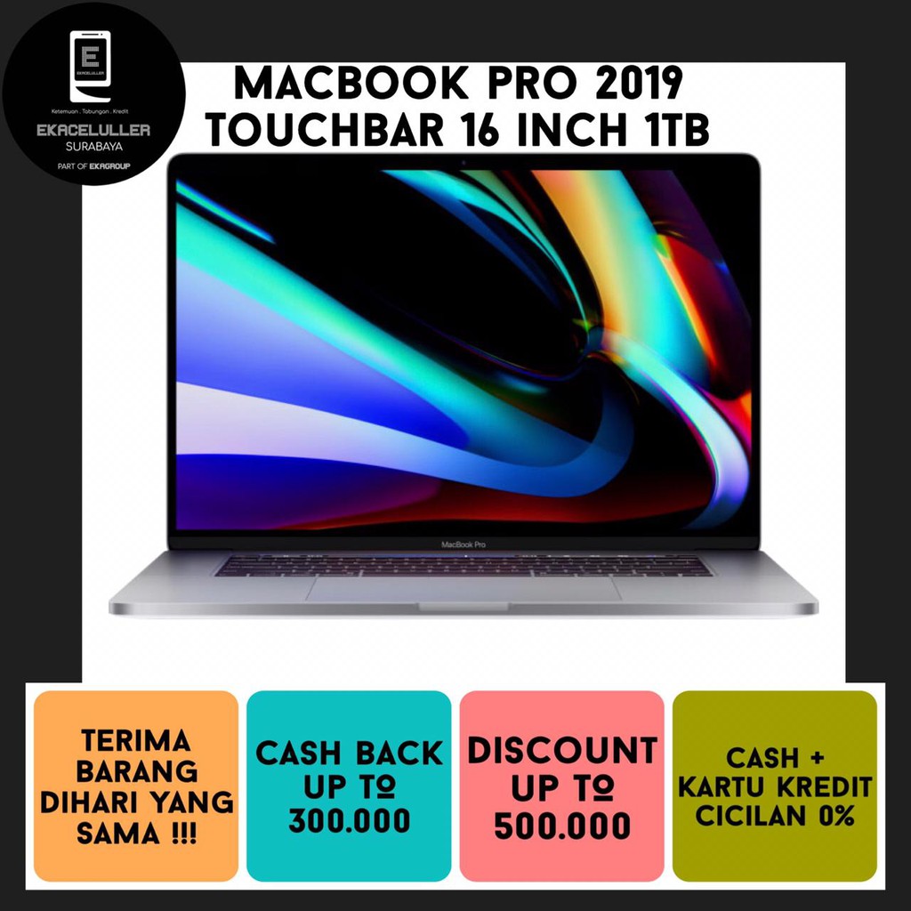 MACBOOK PRO 2019 TOUCHBAR 16INC I9 16GB 1TB ALL COLOUR NEW 
