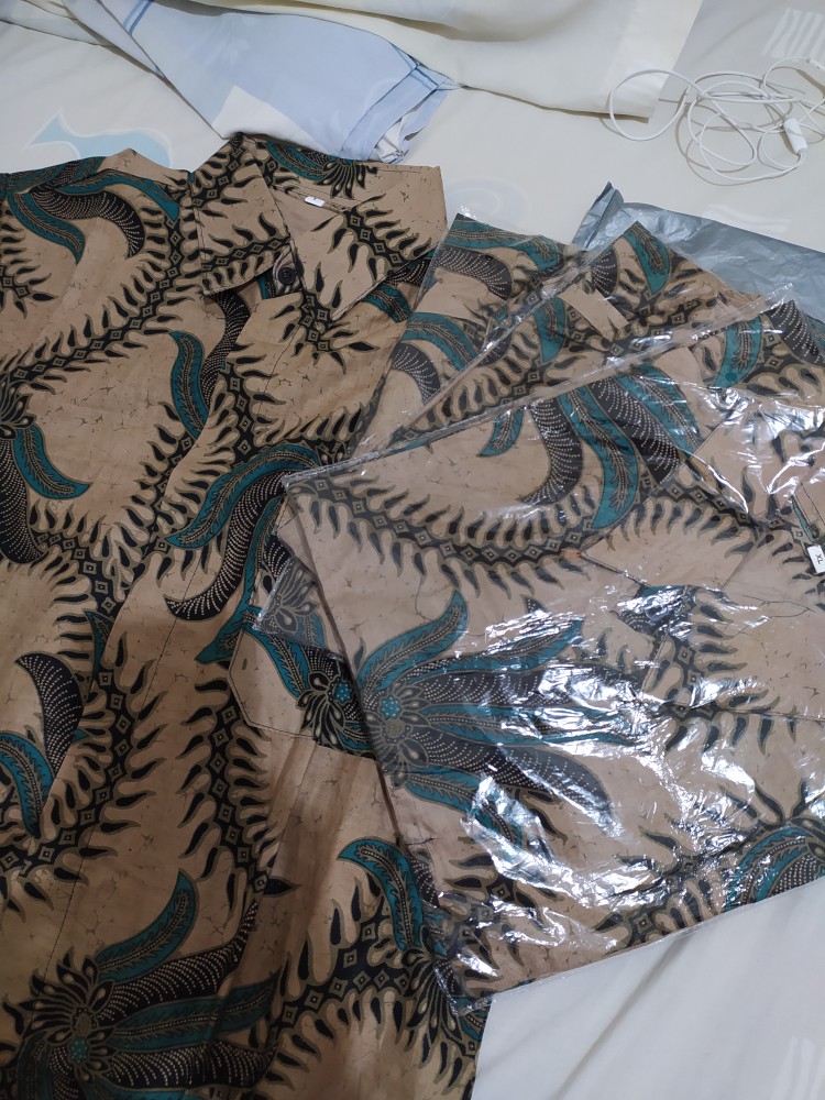 New Bisa Cod Batik Hrb026 Kenongo Hem Pendek Padi Pekalongan M L Xl Batik Pria Murah Modern Grosir