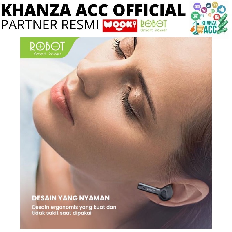 KHANZAACC ROBOT T30 Earphone Bluetooth Airbuds Earphone True Wireless Earbuds Headset