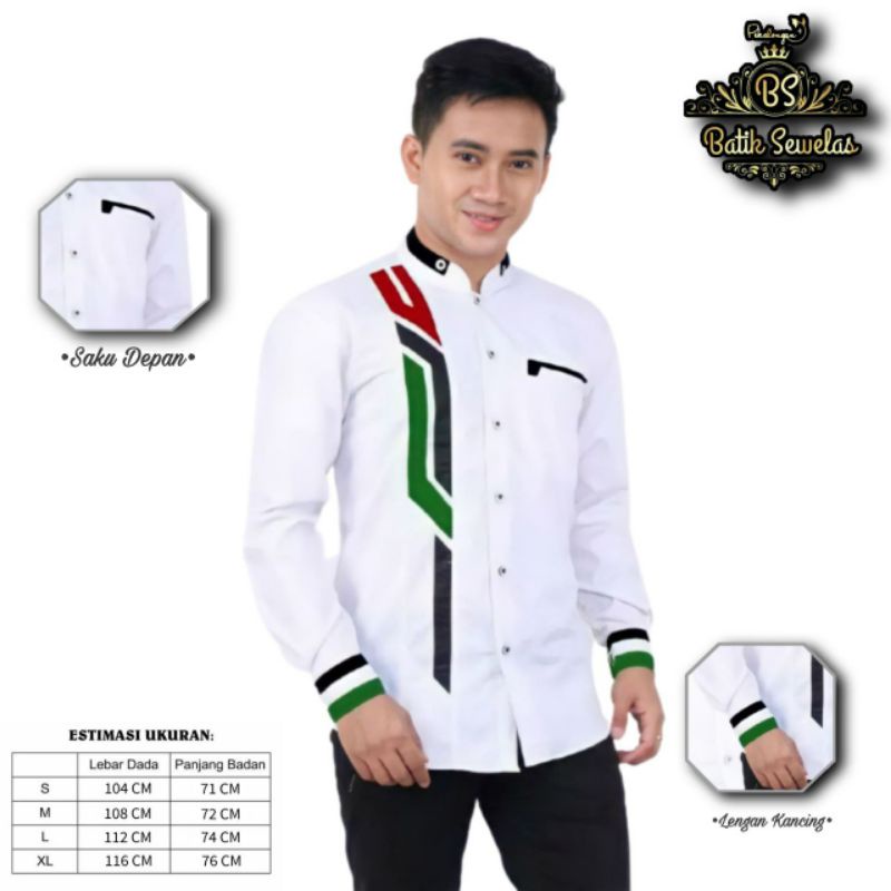 BAJU KOKO TERBARU KOKO MODERN KOKO MOTIF SINERGI KOKO HADROH HILWA-Sinergi Palestina
