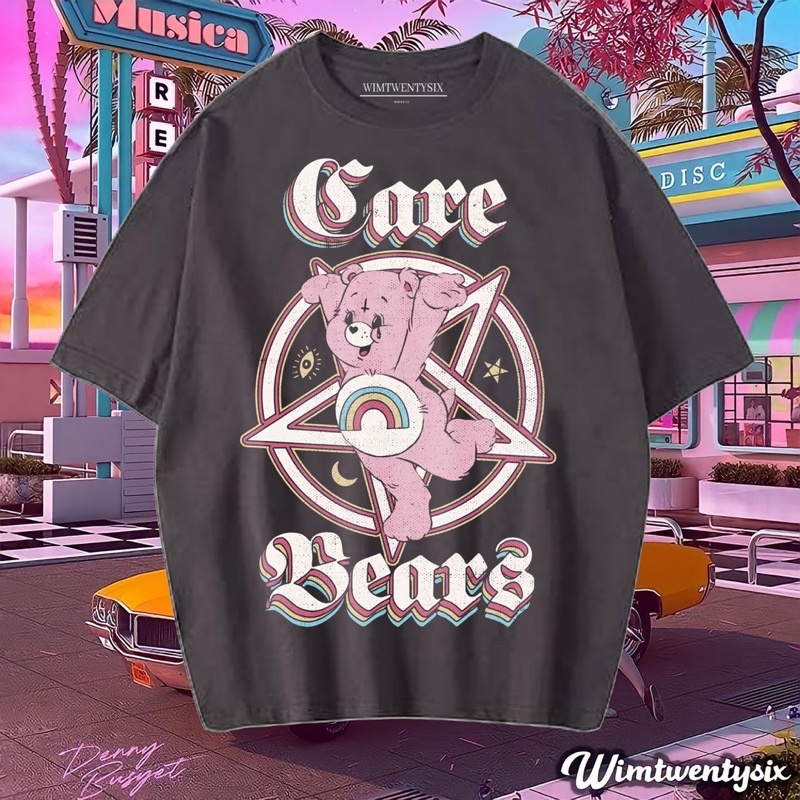 KAOS CARE BEARS VINTAGE TEE (OVERSIZE DARK GREY T-SHIRT)