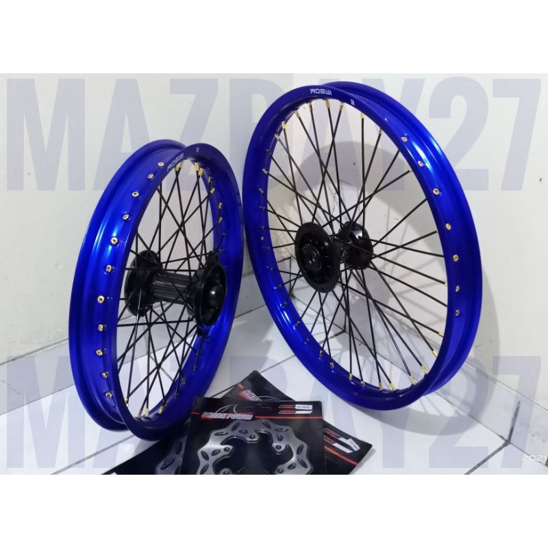 Paketan Velg KLX 16 19 18 21 Set - Velg Cross Tromol Jari-jari KLX 150 16 19 - 18 21 Plus Cakram