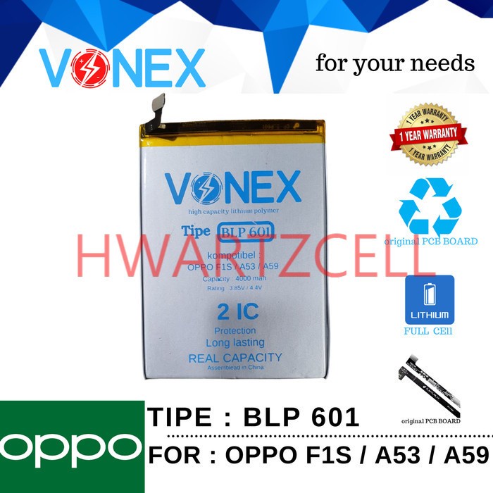 VONEX BATERAI BATTERY BATRE blp601 for oppo f1s / oppo a53 / oppo a59 ORIGINAL GARANSI RESMI