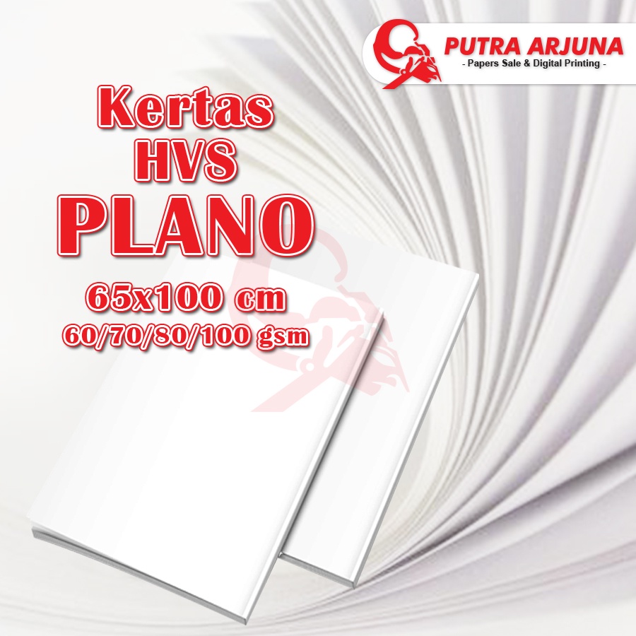 KERTAS HVS, 60, 70, 80, 100 gsm - 65x100cm PLANO - 500 LEMBAR