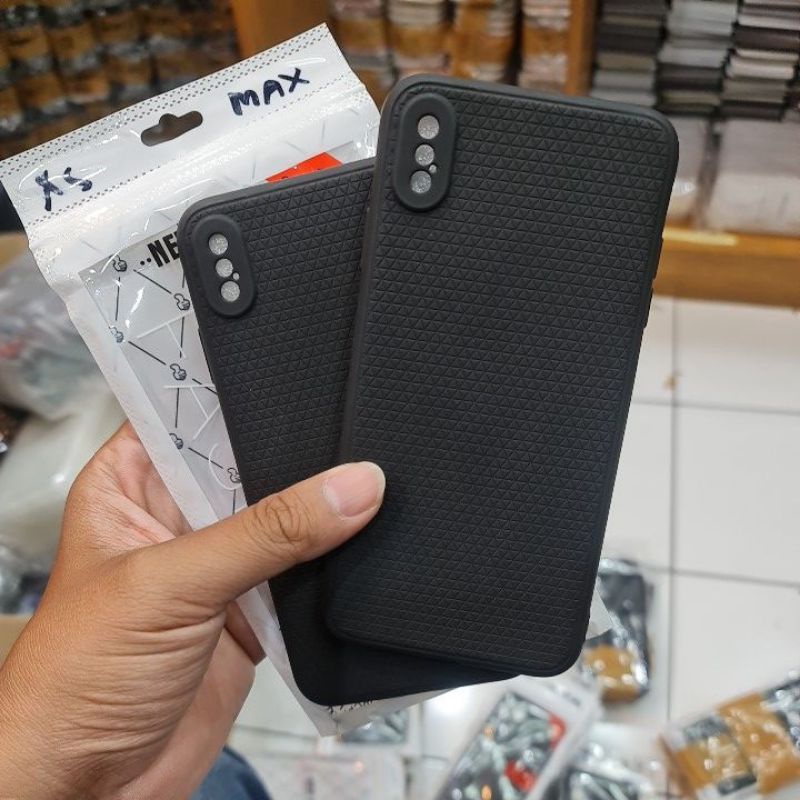 IPHONE X XS XR XS MAX XSMAX CASE REAL FIBER SILIKON SOFTCASE LUXURY BLACK REAL FIBER HITAM CASE KARET CASING COVER PROTECT CAMERA