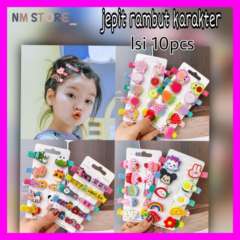 Jepit rambut karakter hairpint anak lucu jepit rambut anak hits jepit rambut anak korea Termurah 10pcs