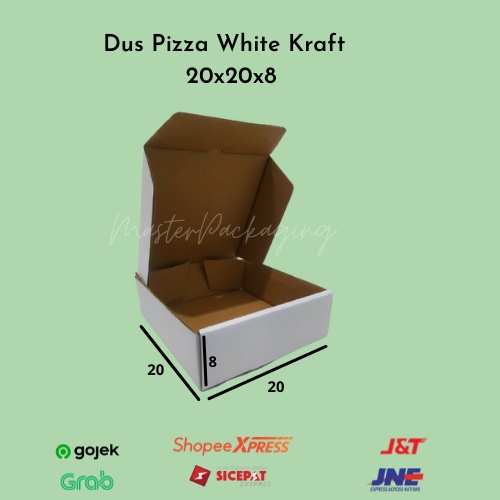 

Kardus Kemasan Packing Hampers Dus Pizza Putih Polos uk 20x20x8