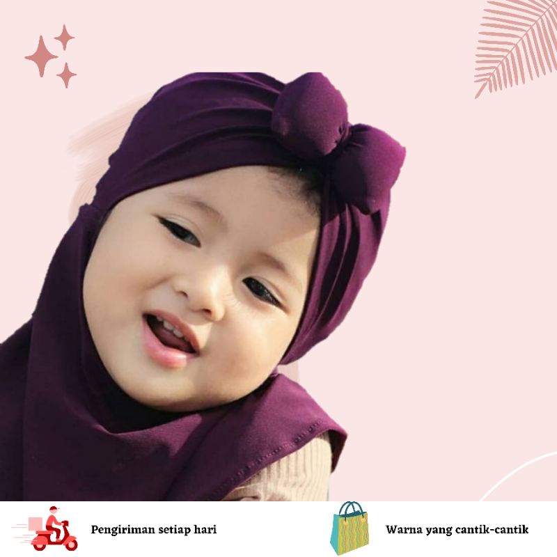 Hijab Bayi Pita Tengah / Kerudung anak / jilbab baby newborn