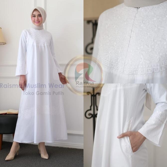Baju Gamis Putih / Gamis Putih / Dress Muslim Wanita / Gamis Wanita
