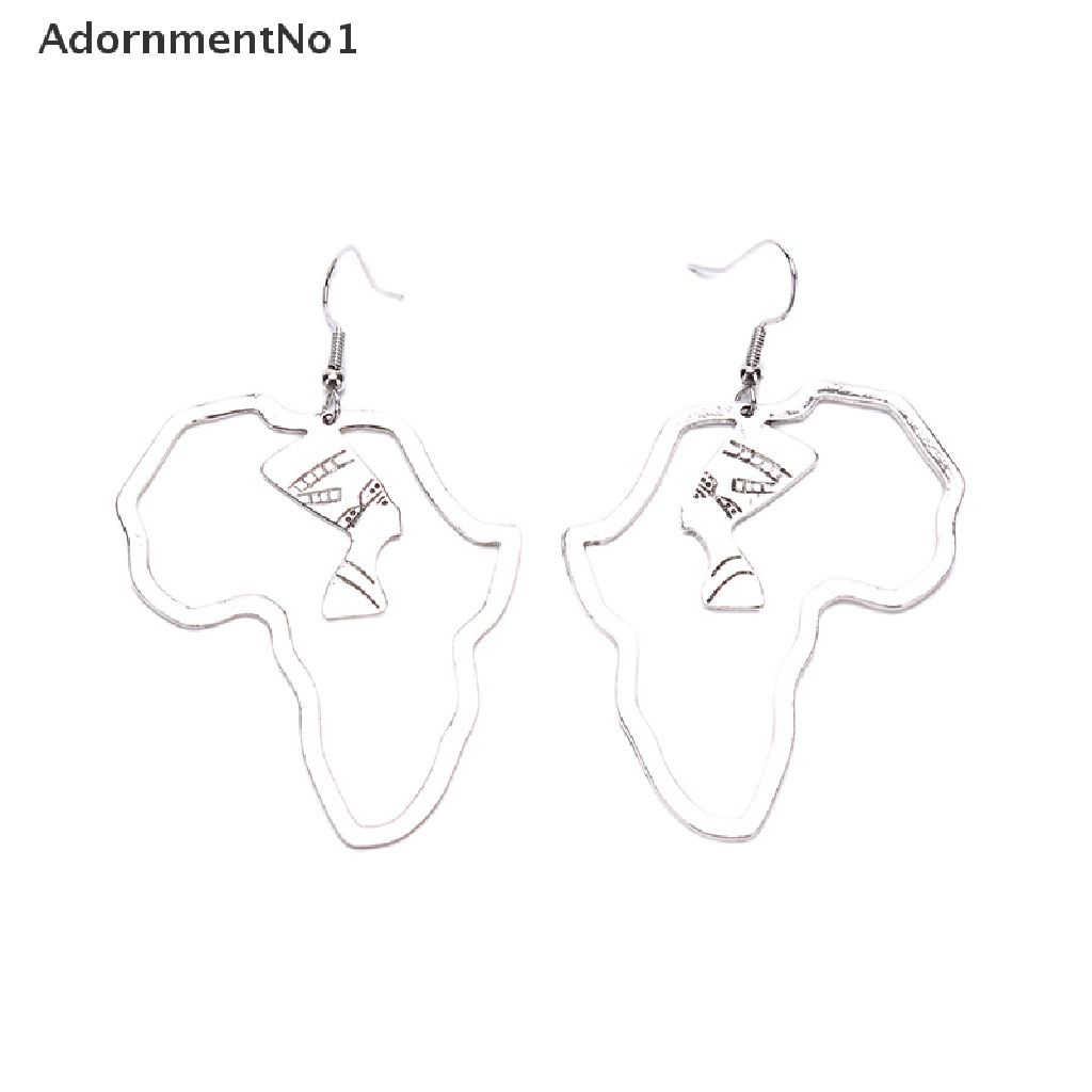 (AdornmentNo1) Anting Tusuk Gantung Desain Ratu Mesir / Nefertitititititititi / Afrika Warna Gold Untuk Wanita