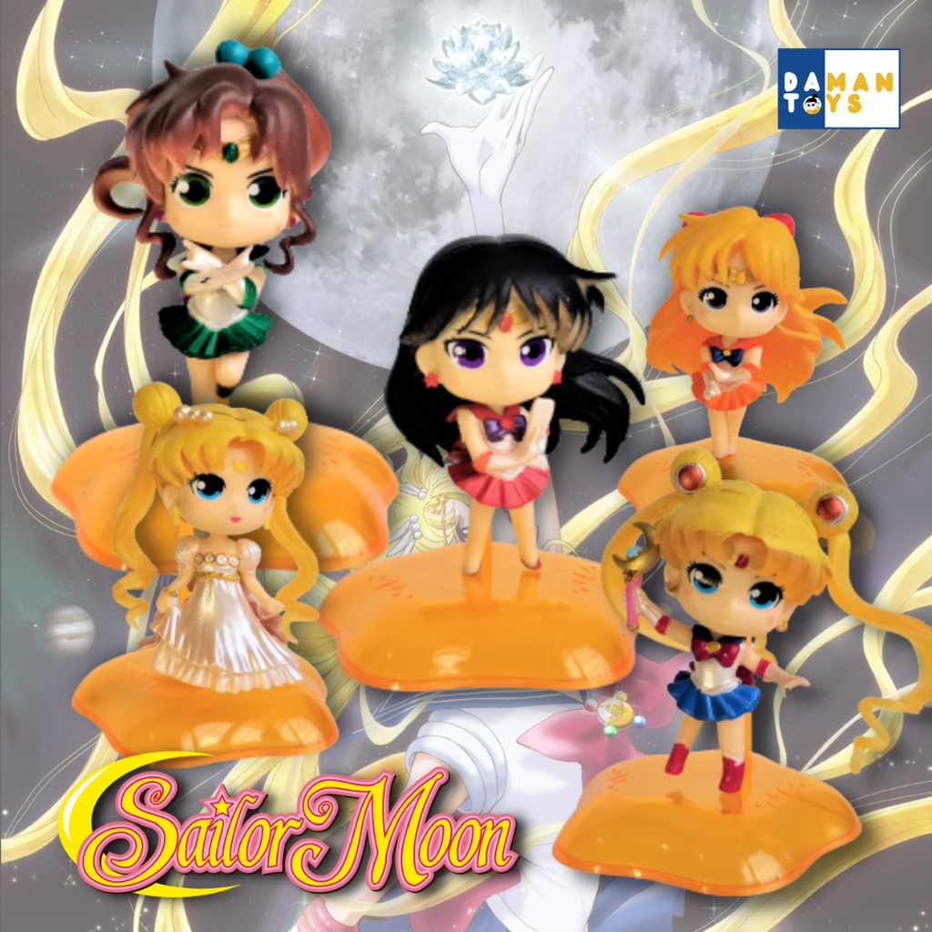 Sailor Moon Action Figure Set 6, Sailormoon Pajangan Cake Topper, Miniatur Anime