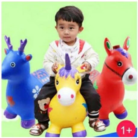 Jumping Animal - Mainan tunggang - kuda kudaan karet with music - Animal Jumping - Mainan Anak Kuda-kudaan