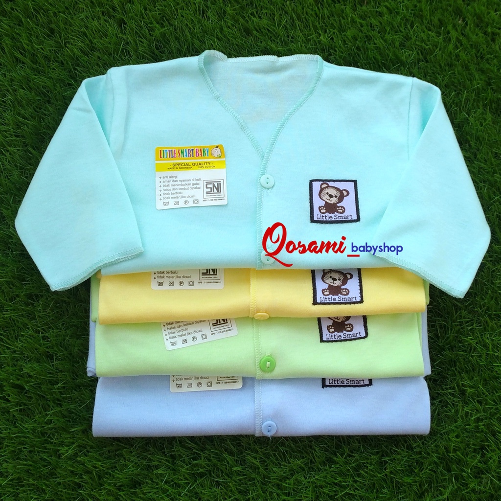 AIRIN 4 pcs Baju Polos Panjang Kancing Bayi Newborn  SNI