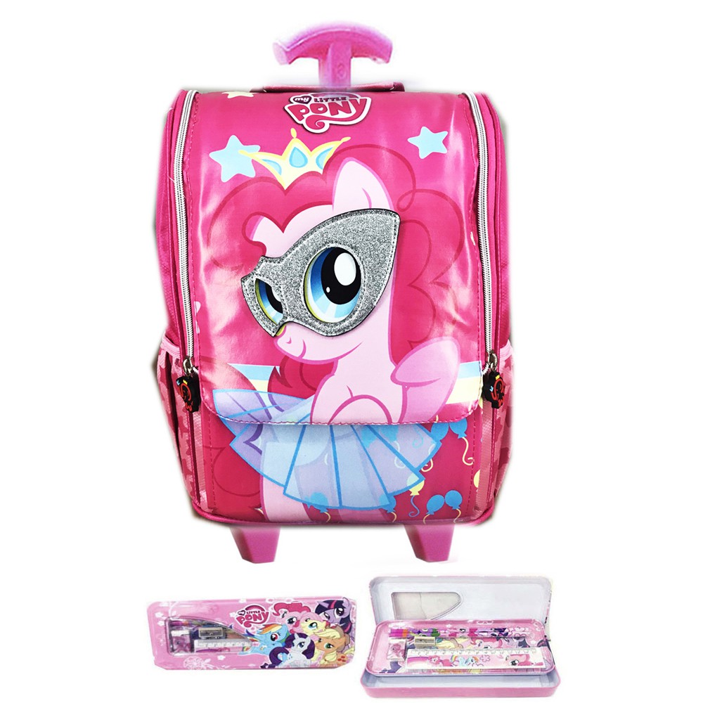 Tas Ransel Sekolah Anak TK Jepang kuda pony pinke pie 3D Timbul S