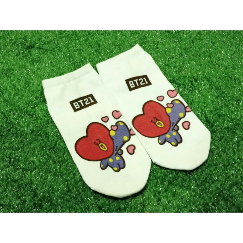 Kaos Kaki Pendek/BT21 Ankle Low socks motif BT21 KAOSKAKI BT21 MURAH KAOSKAKI BTS MALANG-TATA 2ND