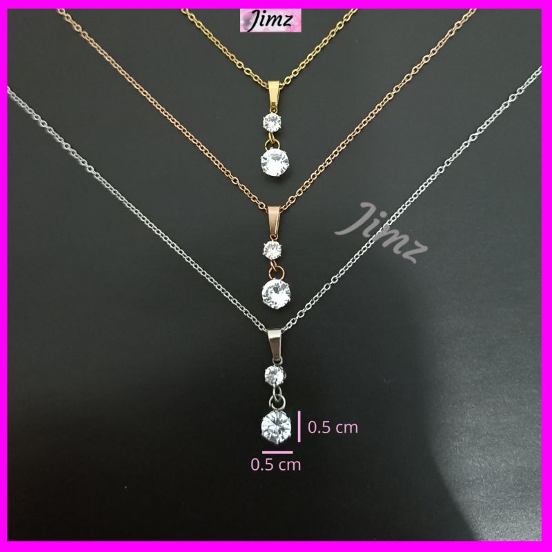 Jimz - Kalung TItanium Asli Zircon Liontin Korea Anti Karat Anti Luntur Fashion Perhiasan Aksesoris Wanita Nagita