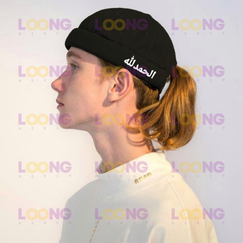 Topi / Peci - Miki Hat - Brimless Bacaan Alhamdulillah Tulisan Arab Font - Article 211