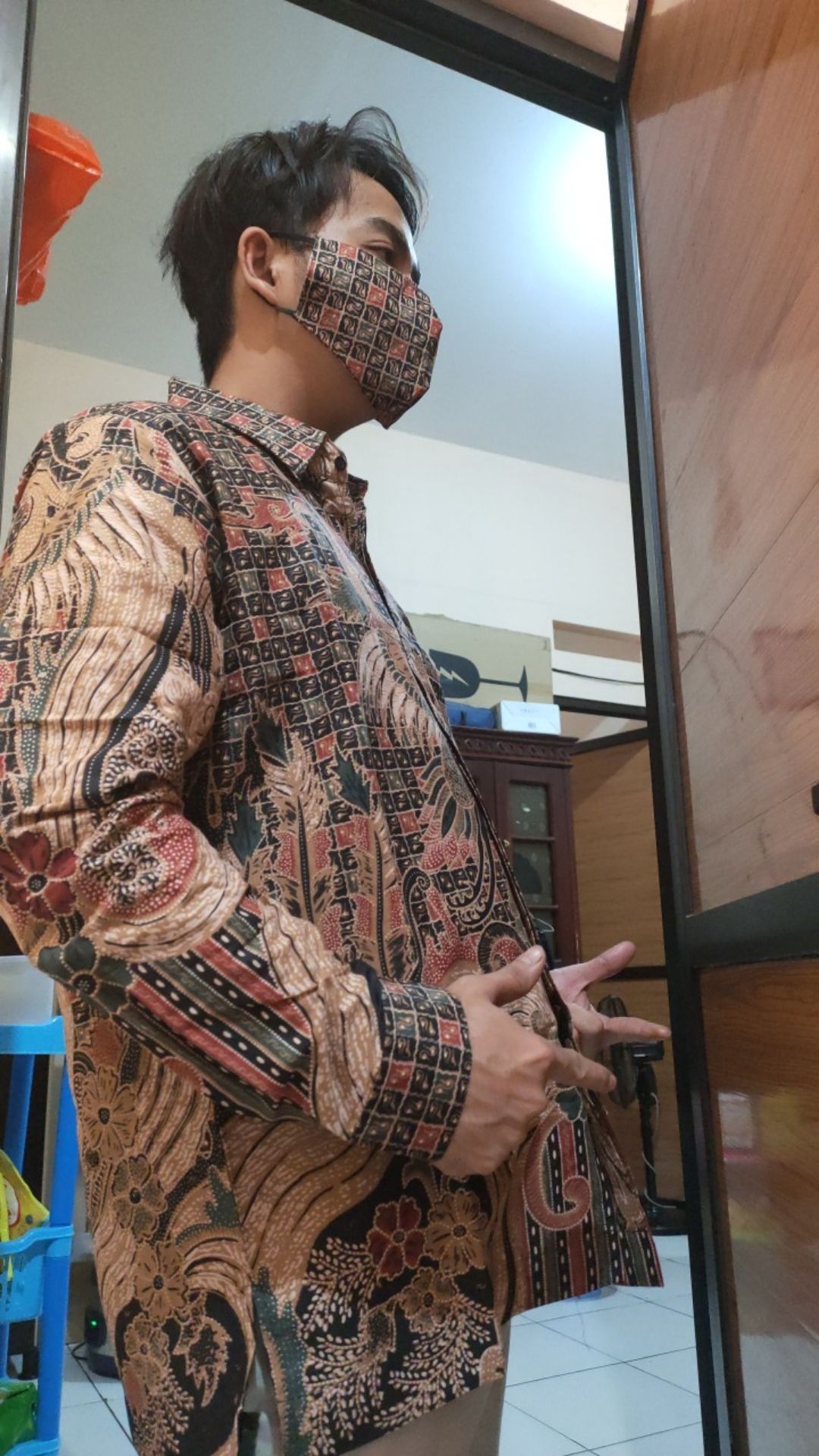 Kemeja Batik Pria Lengan Panjang Motif Modern Baju Kondangan Keren Premium Bahan Katun Adem Abm 016