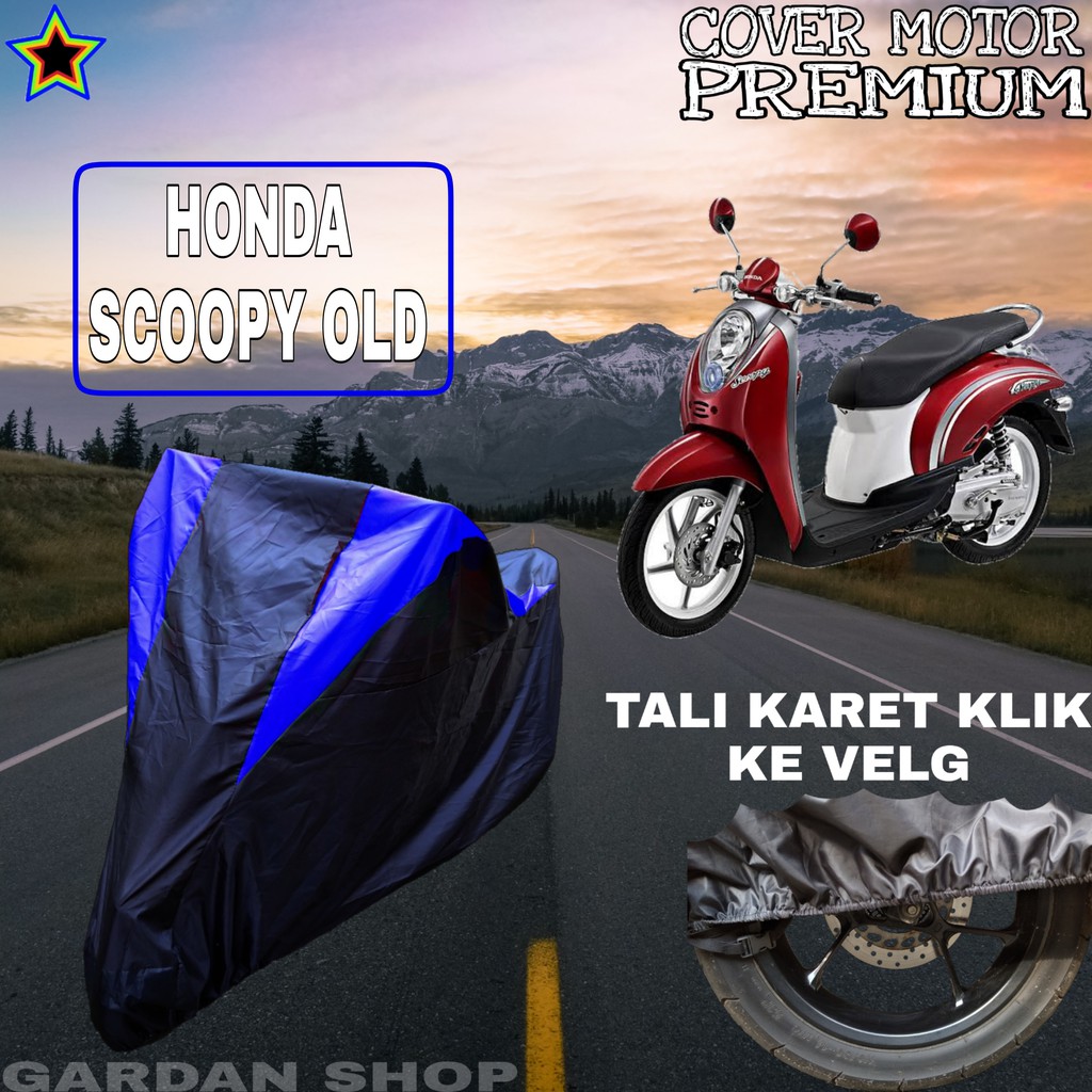 Sarung Motor HONDA SCOOPY OLD Hitam BIRU Body Cover Honda PREMIUM