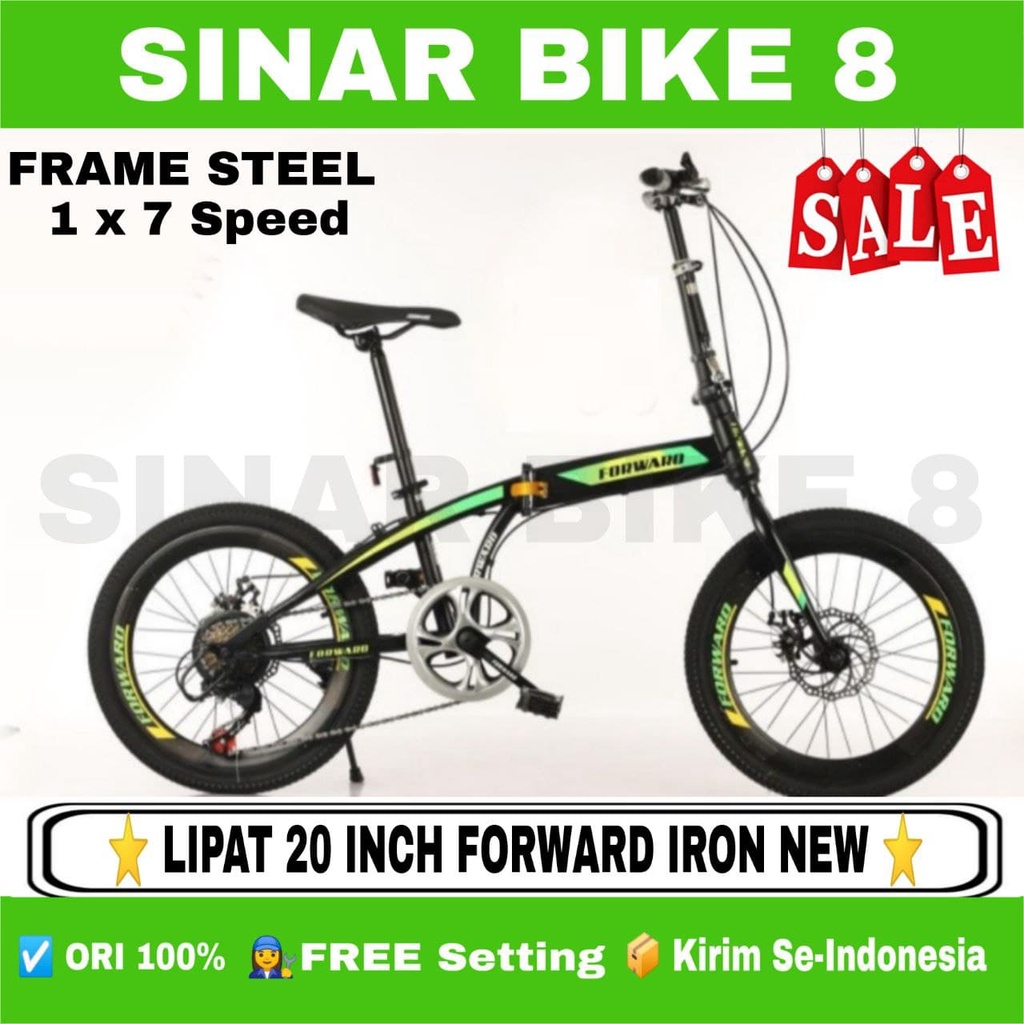 Sepeda Lipat 20 Inch FORWARD IRON STEEL 7 Speed Disc Brake