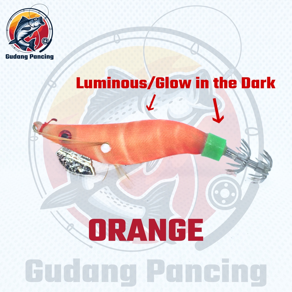 JIGMEN Umpan Cumi Egi Lure Squid Jig Ukuran 1.8 Panjang 7.5cm Luminous atau Glow In The Dark