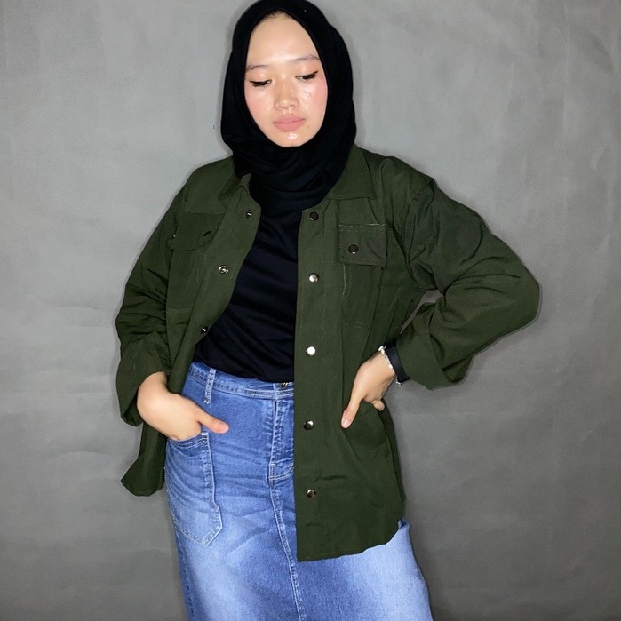 Jaket Semi Parka wanita - Parka Wanita - Semi Parka Wanita -  Jaket Cewek  - Trucker Jacket - Size M - XXL