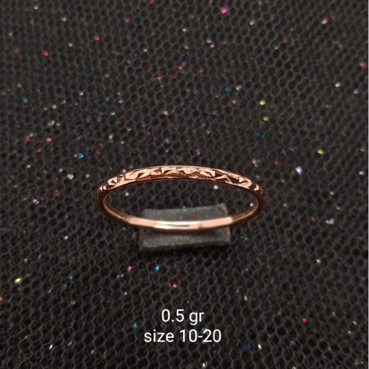 Cincin lidi Emas 17K kadar 750 - model lidi berat 0.5 gram - 1011