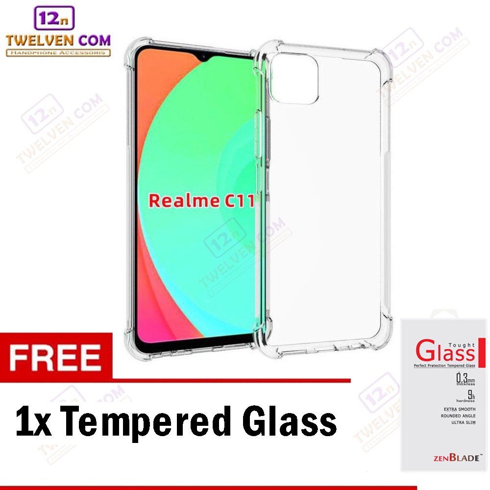 [FLASH SALE] Case Anti Crack Anti Shock Softcase Realme C11 - Free Tempered Glass