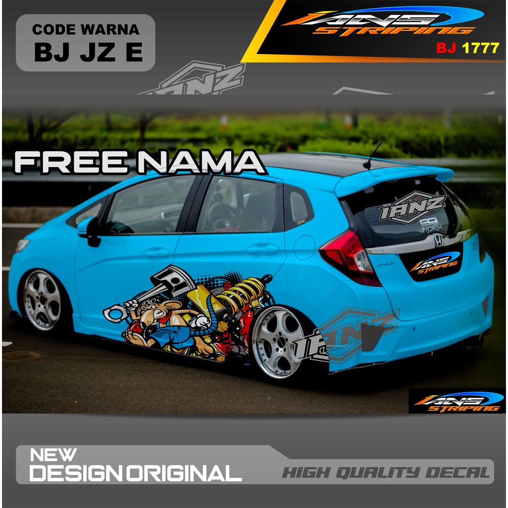 DECAL STIKER ANIMASI TIKUS  MOBIL HONDA JAZZ  AYLA AGYA AVANZA SWIFT YARIS / STIKER MOBIL DECAL MOBIL / STIKER VARIASI MOBIL AGYA AYLA JAZZ SITI CITY / DECAL STIKER MOBIL