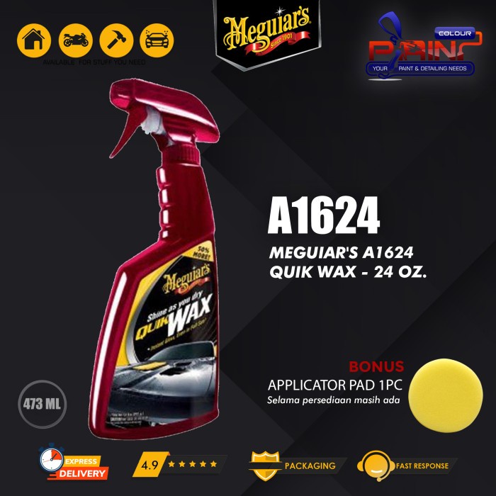 Meguiars Quik Wax A1624 709ml, Spray pengkilap detailing mobil