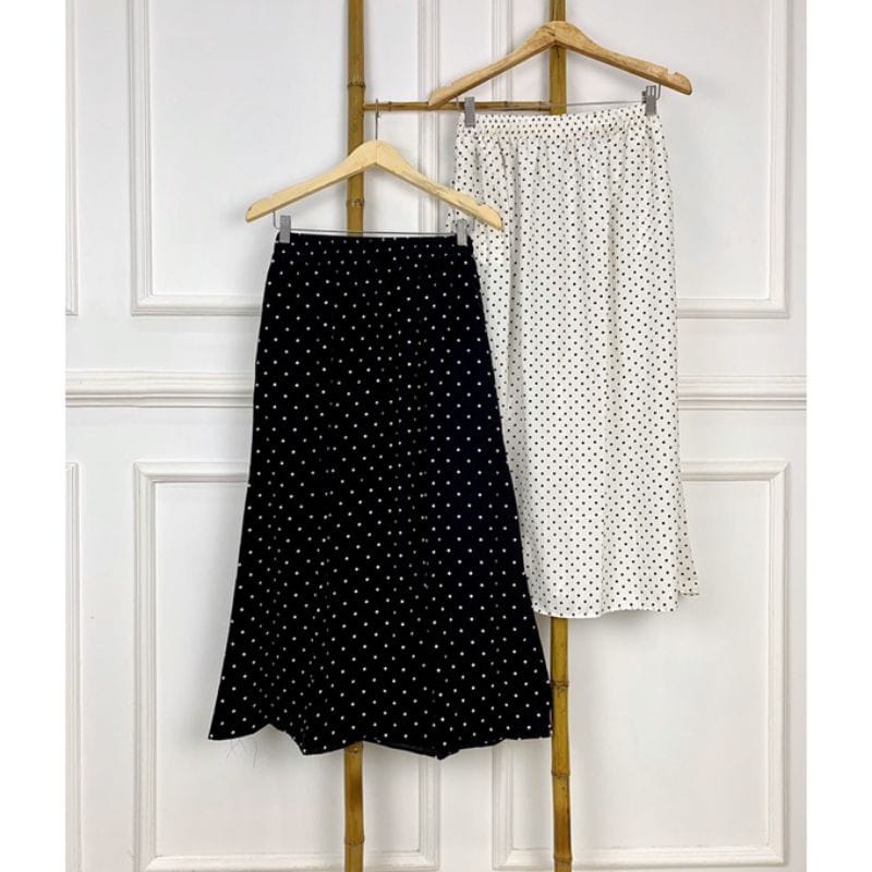 ROK POLKA/ROK  WANITA /rok panjang wanita bermotif polkadot kecil/rok maxi/ROK KOREA