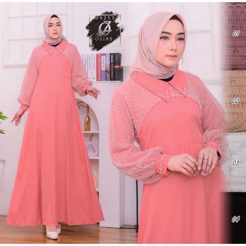 GAMIS OZIAS BROKAT MUTIARA SHAKILA TERBARU 9253