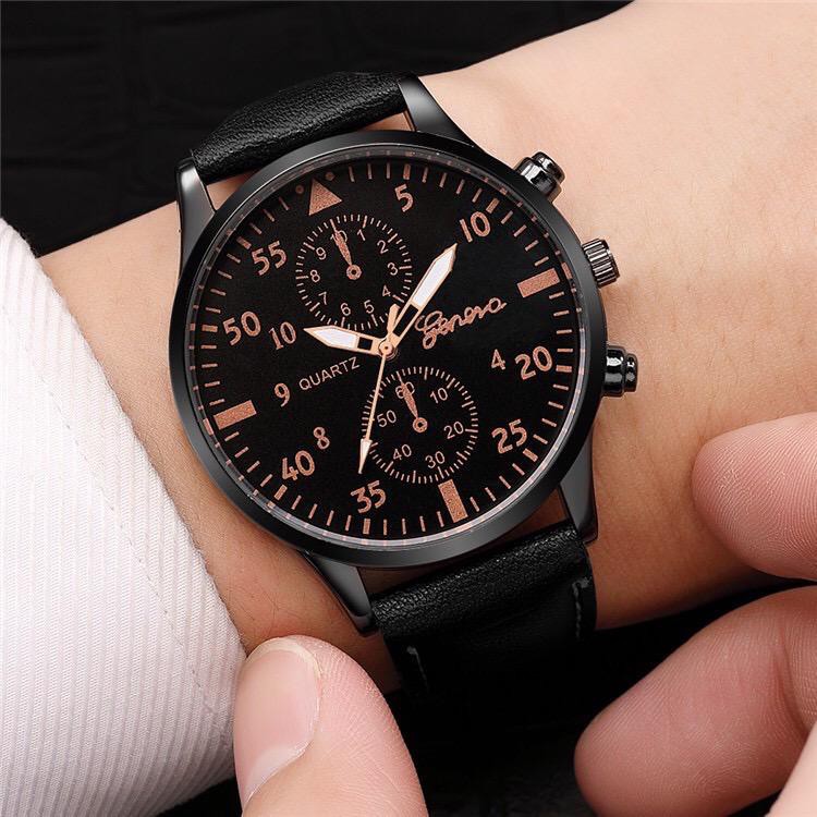 PA JAM TANGAN PRIA WANITA ANALOG GENEVA KULIT CHORNO 2 TITIK FASHION COUPLE IMPORT GROSIR GN043