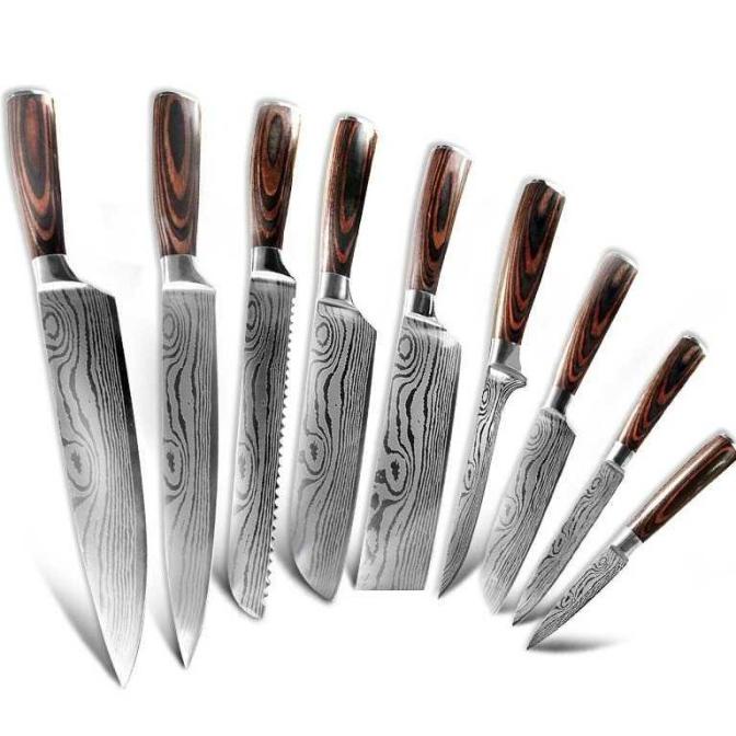 

XITUO SET PISAU DAPUR DAMASCUS PATTERN STAINLESS STEEL 9 PCS - DL9 SDVD6545DV