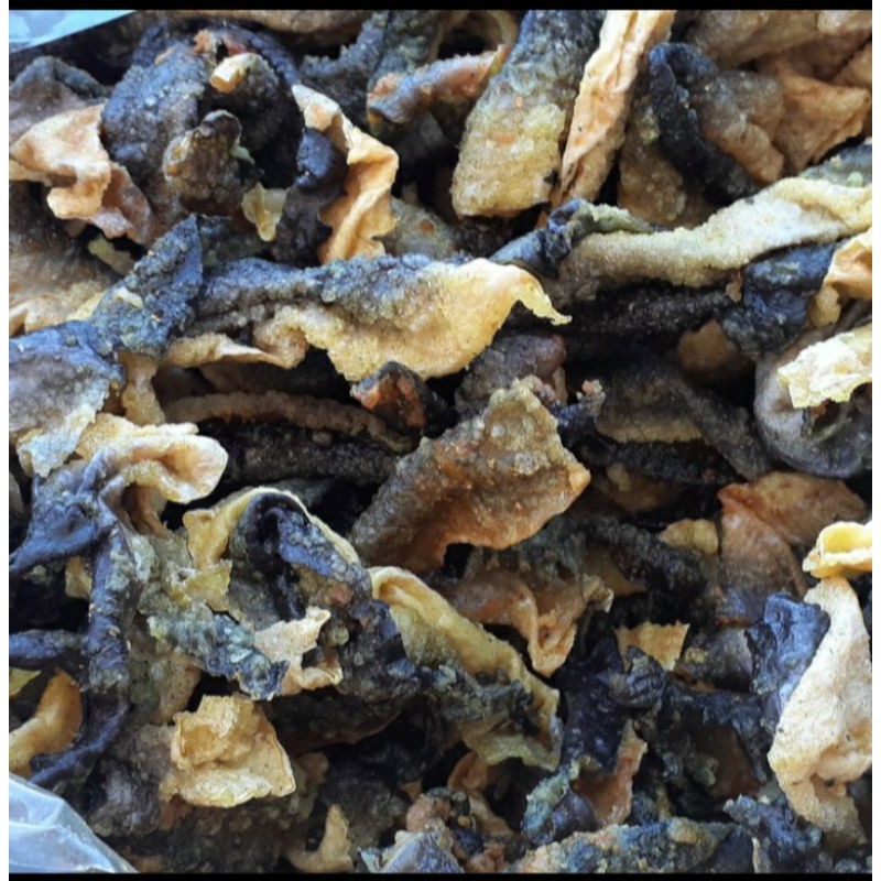 

kerupuk kulit ikan salmon/rambak ikan salmon setengah matang gurih 500 gr