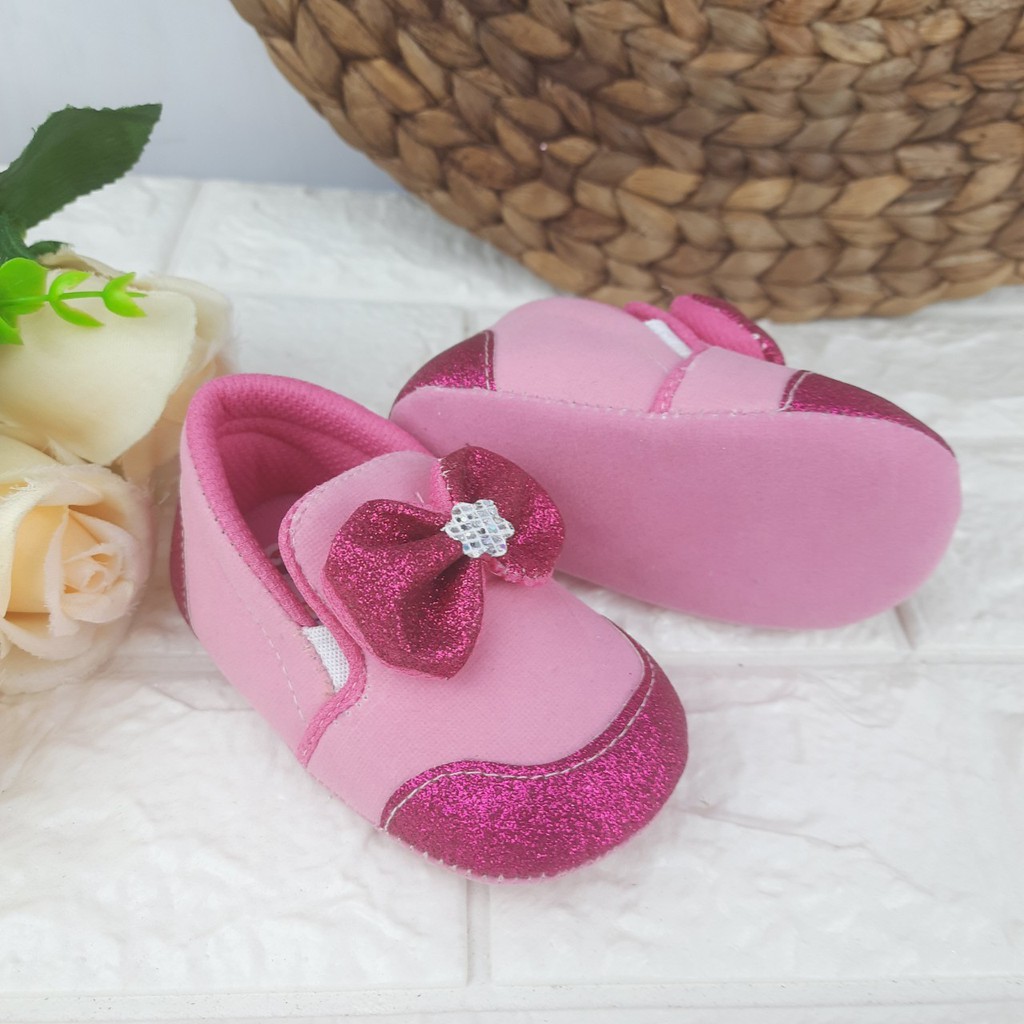 [TAMAN SEPATUKU] SEPATU TRENDY MURAH PREWALKER ANAK PEREMPUAN MOTIF PITA 0-12 Bulan FPX07