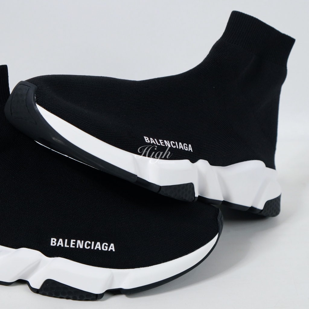 Blenciaga Speed Trainer Black White (Black Sole)