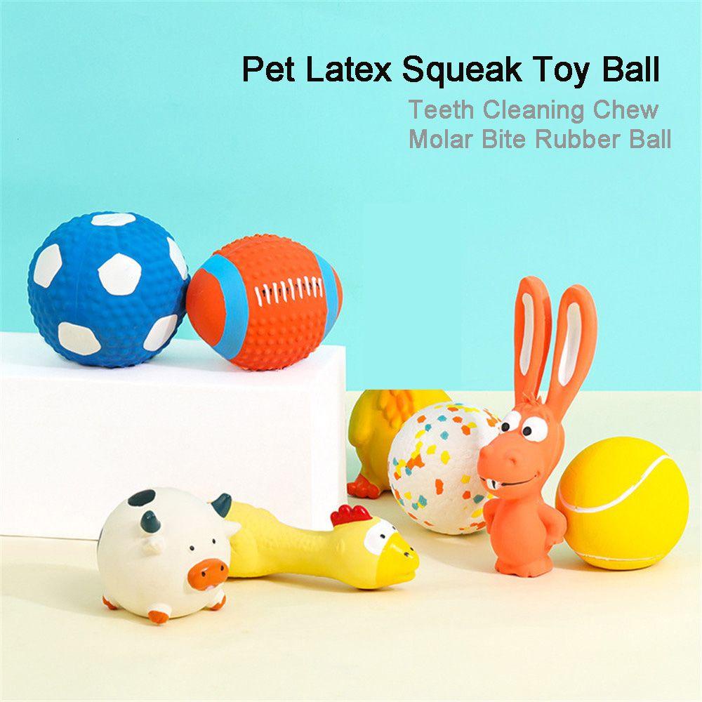 Solighter Dog Chew Toys Molar Bite Pembersih Gigi Interaktif Latex Puppy Chew Ball