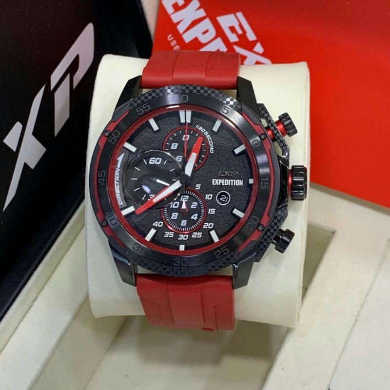 Jam Tangan Expedition EXP 6810 Pria / E6810 M Red Black Original