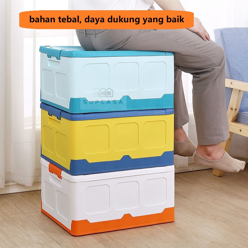 Container Box Besar Foldable Storage Box Box Lipat Lemari Plastik Box Mainan kotak penyimpanan