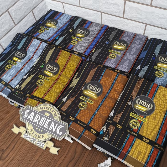 Spesial Hitam Kuning Sarung tenun BHS SGE Gold Sutra 50% Mercerized