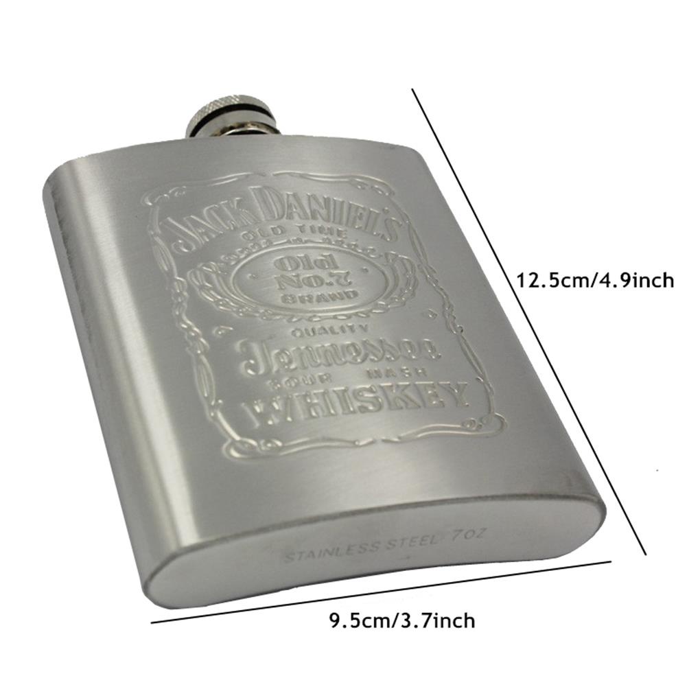 (house2020) Botol Minum Hip Flask Portable Motif Print Bahan Stainless Steel Untuk Pria / Travel