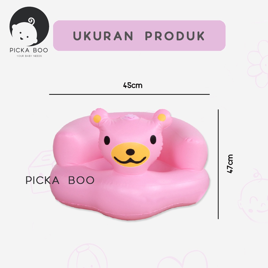 PICKA BOO Kursi Pompa Sofa Tiup Bayi Karakter Beruang