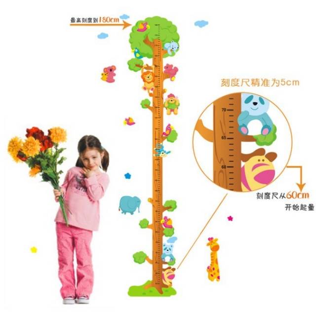 Medan Termurah Stiker cute Stiker Dinding Pengukur Tinggi Badan Karakter