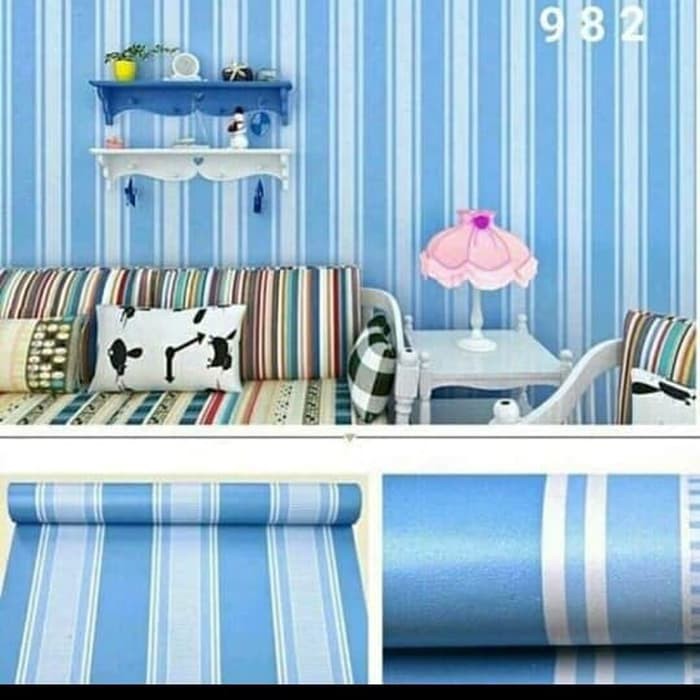 Wallpaper Sticker Dinding Motif SALUR BIRU