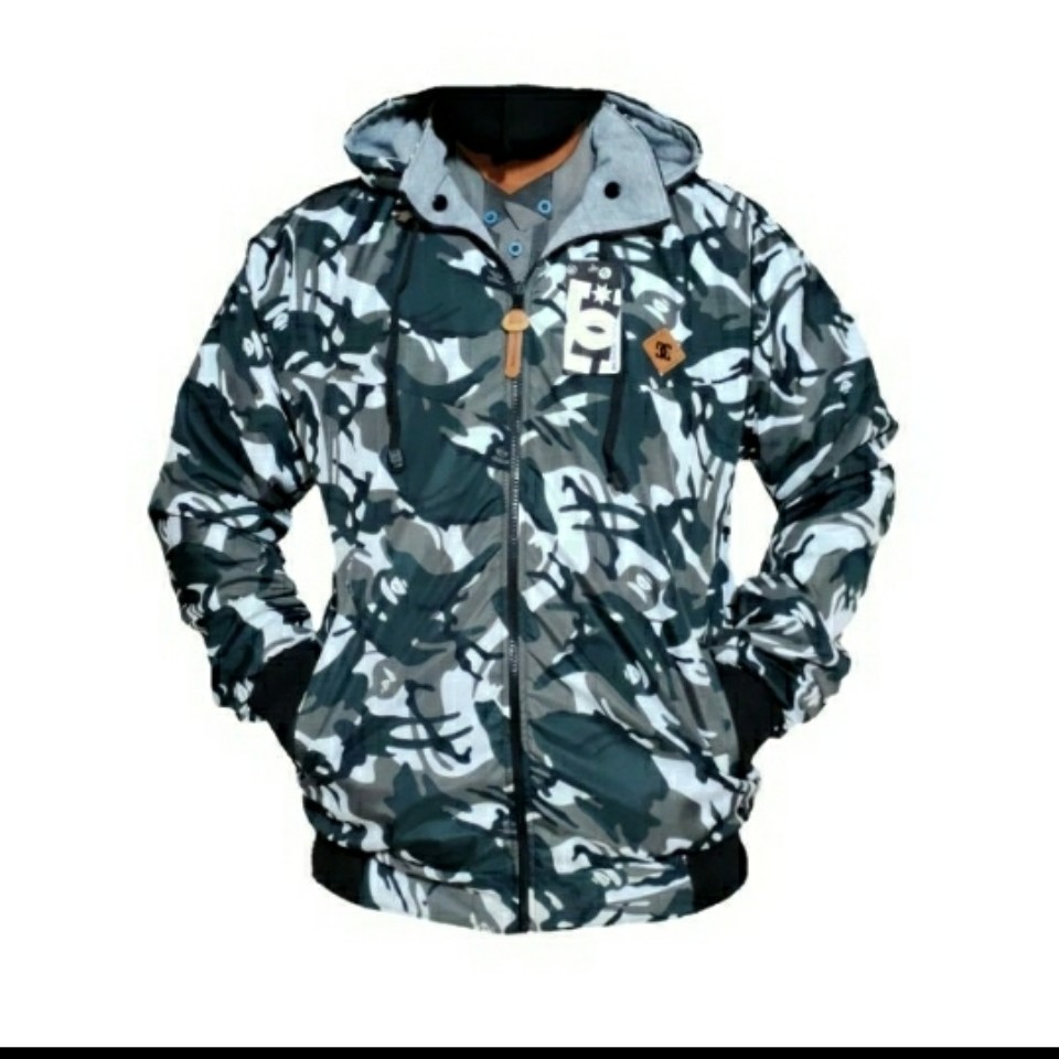 Dc jaket pria bolak balik pria bb dc army rusia loreng 2 in1 parasut fleece size /L/ XL & XXL