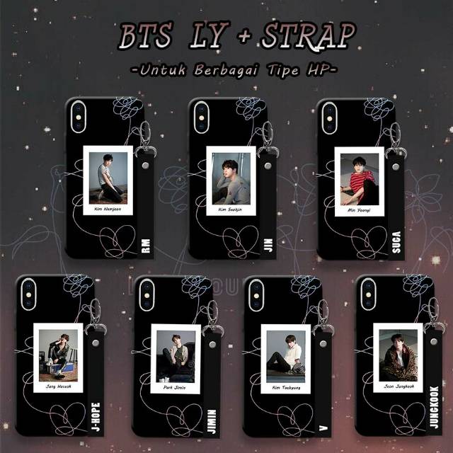 BTS Loveyourself case strap xiaomi vivo oppo samsung iphone xperia meizu redmi realme