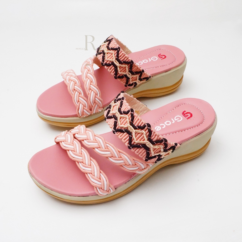 GRACE [WRH NEW] Sendal Wedges Anak Ban 3M/ Sandal Selop Hak Anak Perempuan/ Sandal Selop Anak Perempuan