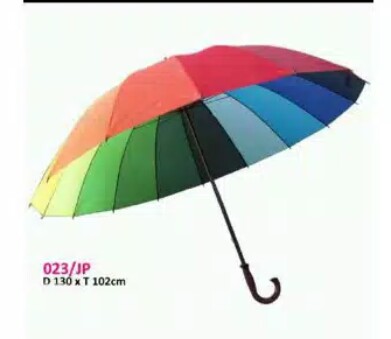 Payung Pelangi Jumbo Rainbow Umbrella 16 Jari Warna Warni Golf Besar