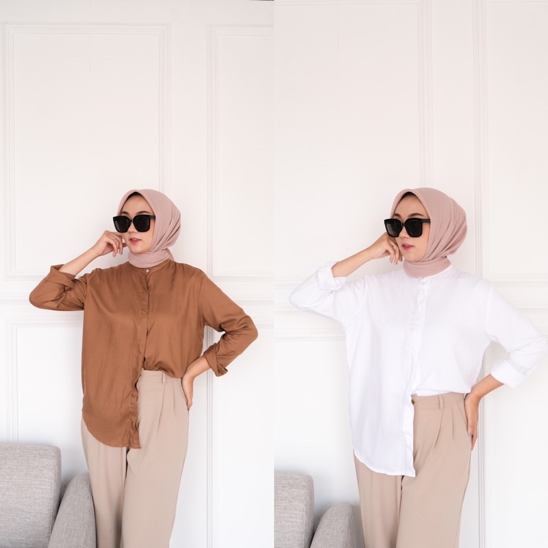 Kemeja Maudy Shirt Kemeja rayon oversize Kemeja wanita